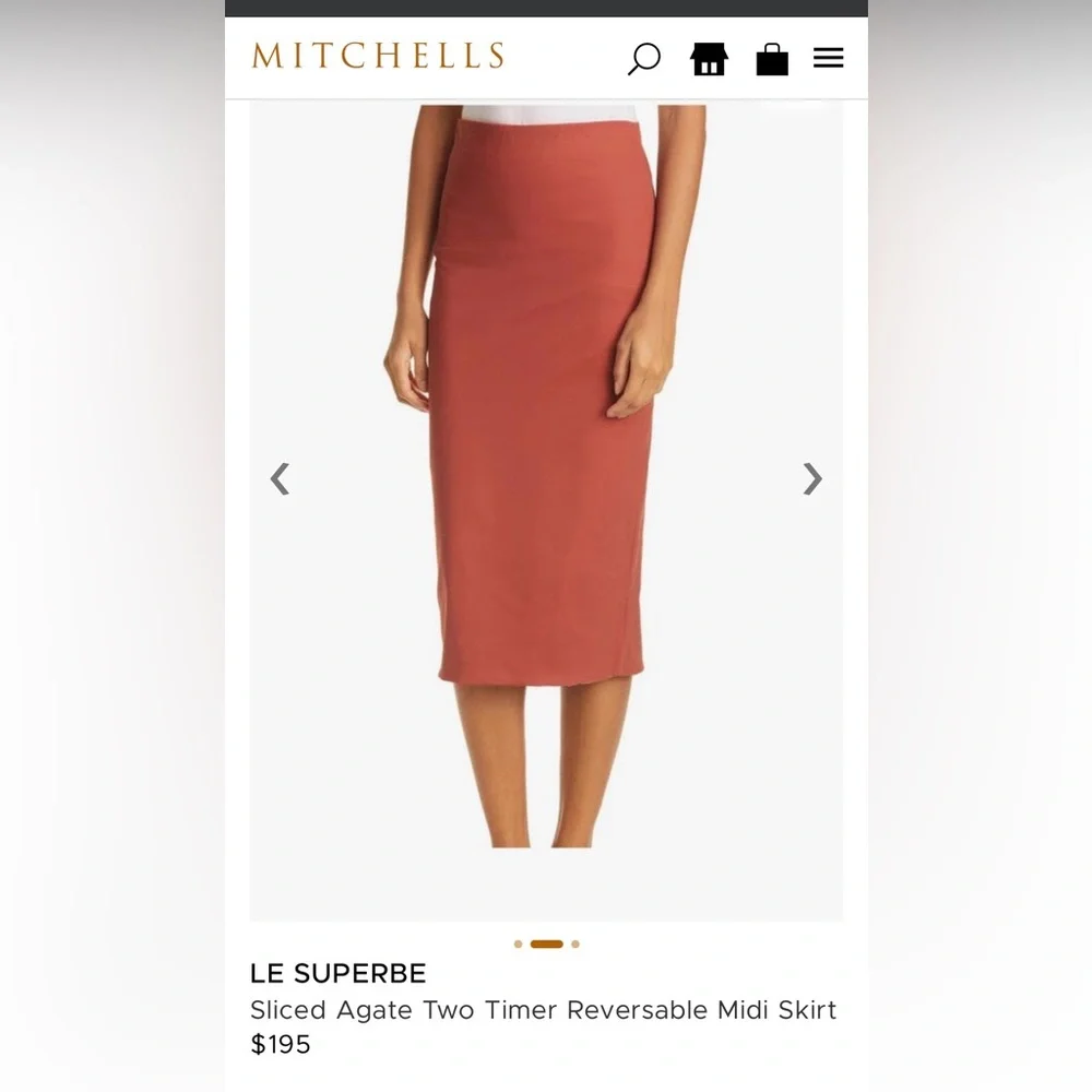 Marble-Print Pencil Skirt in Rust, Cream & Gold - Picture 4 of 7